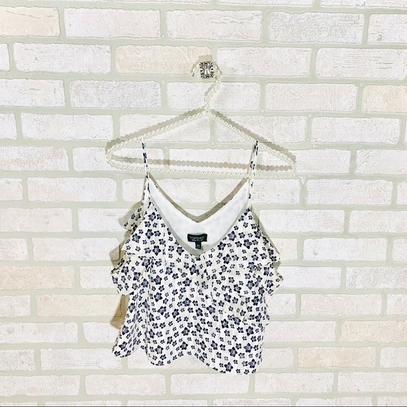 TopShop Floral Print Cold Shoulder Blouse - Picture 3 of 7